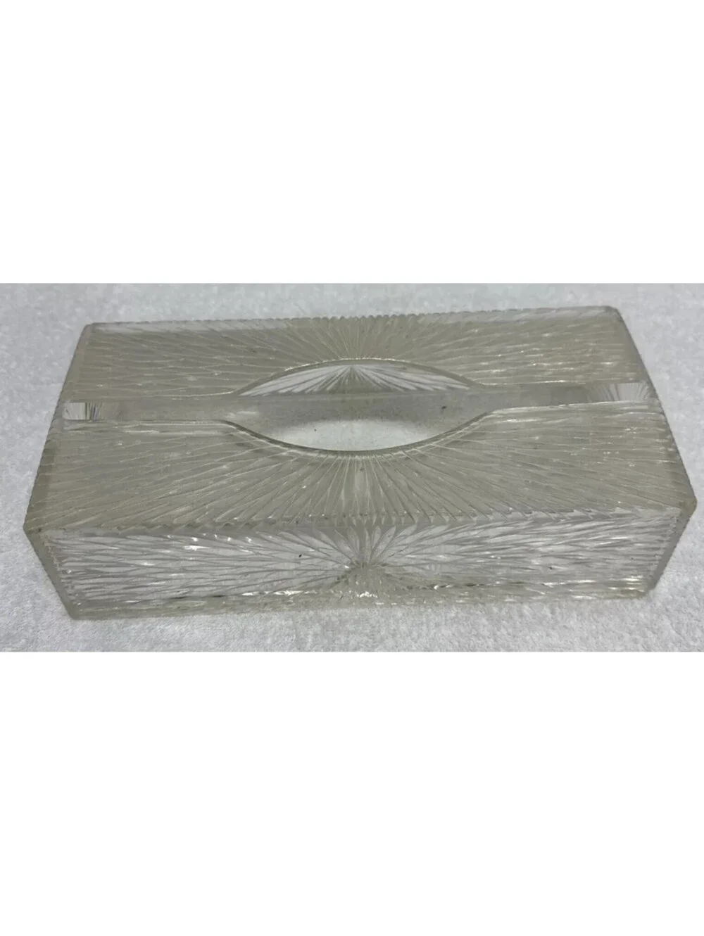 Vintage CELEBRITY Clear Acrylic Plastic Tissue Box Cover Holder Starburst MCM